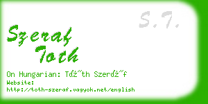 szeraf toth business card